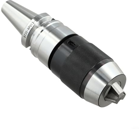 Entgoinggo Portabrocas de taladro autoajustable integrado para torno CNC BT30 BT40 BT50 APU soporte de herramientas con agarre endurecido de 3 mandíbulas para metal (BT30-APU13)