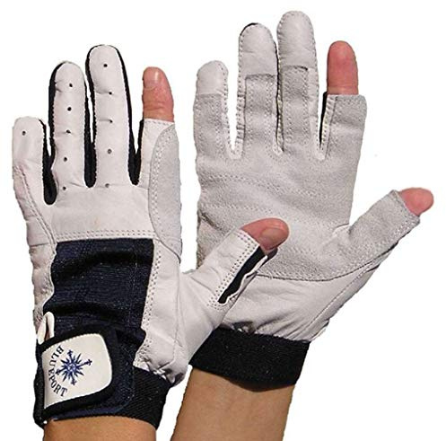 BluePort 1 Paar / 2 Paar Profi Ziegenlederhandschuhe Segelhandschuhe Fahrradhandschuhe Montagehandschuhe Arbeitshandschuhe Kletterhandschuhe