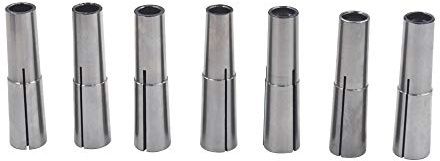 findmall 7Pcs #2 MT Collet Set 1/8 - 1/2 2MT MT2 3/16 1/4 3/8 Round Chuck
