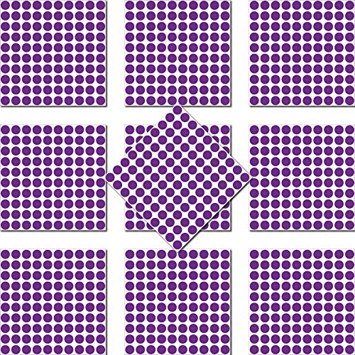 1000 Klebepunkte 8mm selbstklebend farbige Punkt Aufkleber PVC Deko Folie Etiketten Inventur (violett)