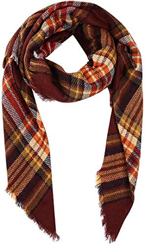 Boolavard Plaid Cashmere Feel Klassischer Weicher Luxuriöser Winterschal für Männer und Frauen