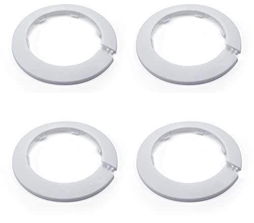 MroMax 4 Stück 8,9 cm Weiß PP Kunststoff Rohr Abdeckung 90 mm Flansch Abdeckung Abdeckung Zierring für Wasserrohr Heizkörper Ab- und Entlüftungsrohre Verstecken
