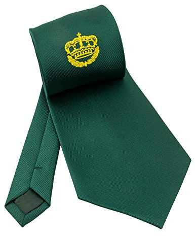 Deitert Königskrawatte grün mit gestickter Krone - passend zum Schützenfest - Herren Krawatte Schützenverein, Männer Geschenk für die Uniform, 100% Polyester
