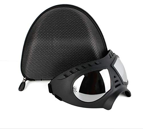 GOONSDS Occhiali Per Cani Per Cani Con Muso Lungo - Occhiali Da Sole Per Cani Di Taglia Grande Occhiali Antivento Da Aviatore Per Animali Domestici, Montatura Morbida E Cinghie Regolabili,Nero