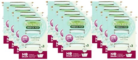 John West No Drain Fridge Tuna Steak with Sunflower, 3 Pots x 110 g
