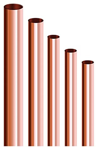 Tubo di rame metallico, tubo di rame 99,9%, tubo di rame rame T2, per apparecchiature di conduzione termica/progetto fai-da-te, spessore parete 1 mm, lunghezza 500 mm,Diametro esterno 18 mm * 2 pezzi
