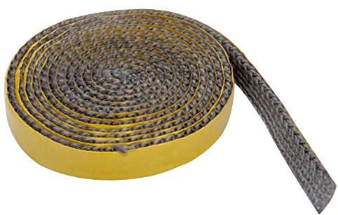WOKICOR Kamin Dichtband, Ofendichtschnur 2m x 15mm x 3mm, Selbstklebend Dichtband, Dichtung aus Glasfasern hitzebeständig bis 550 °C, für Kaminofen, Ofenrohr, Kamintür, Schornsteinverlängerung