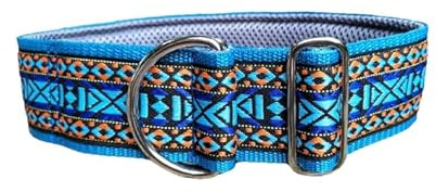 Hundehalsband extrabreit 5cm Zugstopp mit Polsterung verstellbar Martingale Windhunde-Halsband weich stabil (bis 52cm Hals- 58cm Kopfumfang inkl 6cm Zugstopp)