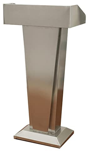 PeNbO Rednerpult, Podiumsständer, mobiles tragbares Rednerpult mit breiter Lesefläche für Kirche, Schule, Hochzeit, Büro, Edelstahl, 45 x 60 x 118 cm (A) (A)