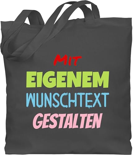 Geschenk mit Namen personalisiert by Shirtracer - Baumwolltasche - Aufdruck selbst gestalten - Wunschtext I Mit eigenem Text personalisiert I Custom Text