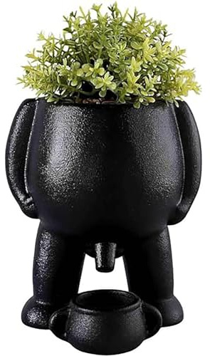 CLBYVGHH Pot de pisse, pot de plante pipi, pot de fleur, vase amusant, décoration d'intérieur, idée cadeau amusante, fleur noire, arbuste, succulente, pot de verdure (Taille unique, Noir)