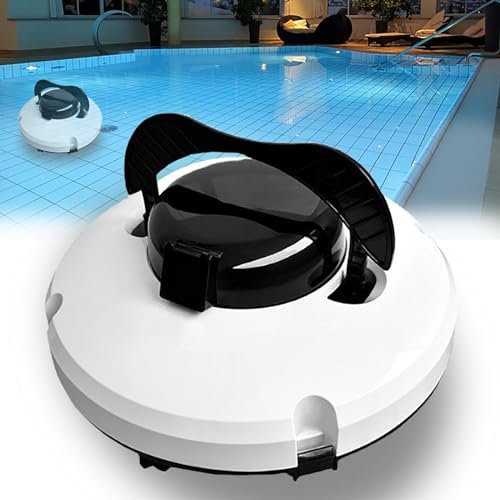 Dfdieratve Cordless Automatic Swimming Pool Hoover, Rechargeable Automatic Pool Cleaning Robot, Wireless Cleaning Underwater Cleaning Suction Unit, Self-Parking Robotic Pool Cleaner,220V