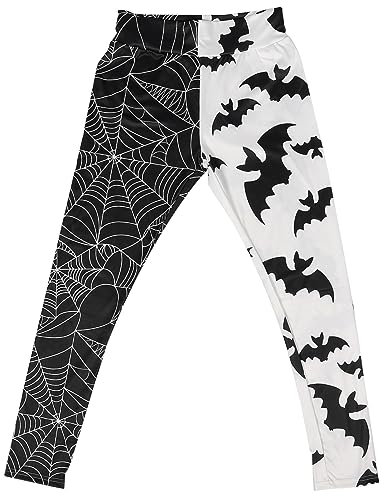 COLLBATH Halloween Leggings Damen Elastische Sportleggings Mit Kürbis-spiderweb-muster Yoga Pants Für Fitness Laufen Und Partys Bequeme Und Stylische Freizeitbekleidung