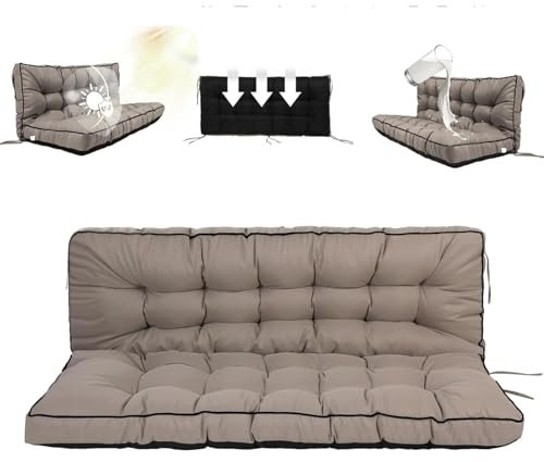 Thicken 4 Outdoor Swing Cushions for 2-3 Seat Swing Replacement - Waterproof Patio Furniture Garden Porch Loveseat Glider Pad 40×55in in Lake Blue