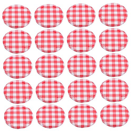 Garneck Jam Jar Covers and Canning Jar Lids 40pcs Set for Regular Mouth Screw-on Storage Caps for Preserving and Canning Supplies