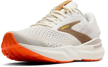 Brooks Men’s Adrenaline GTS 24 Supportive Running Shoe - Coconut/Portabella/Orange - 8.5 Medium