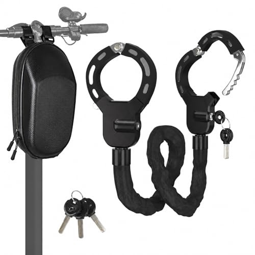 Trvecvxa E Scooter Schloss, Schloss für E Scooter, Handschellenschloss, Langlebig und Robust, E Scooter Zubehör, 92cm E Roller Schloss mit Schlüssel Ideal für E Roller, Fahrrad, Kinderwagen