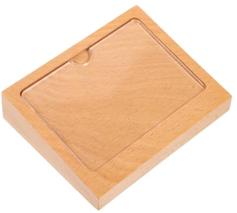 STOBAZA Porte-carte de Placement en Bois Marron Design Incliné Minimaliste, Support D'affichage Confortable pour Restaurants et Cafés