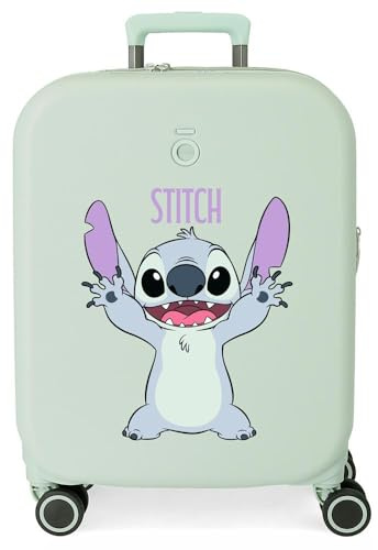 Joumma Disney Stitch Playfull Valigia per bambini Valigia rigida ABS Chiusura TSA 4 Ruote Bagagli a Mano, Menta, Taglia unica per tutti