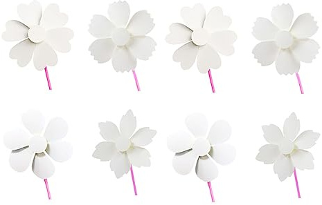 Milisten 8pcs Paper Windmill for Boys and Girls Crafts DIY Graffiti Windmill for Painting for Boys and Girls
