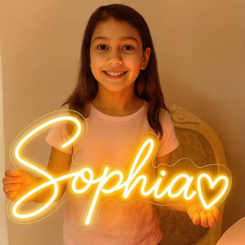 Individuelles Neonschild, personalisiertes Namens-Lichtschild für Wanddekoration, Schlafzimmer, Hochzeit, Geburtstag oder Heimdekoration, Geschenk für Kinder, Jungen, Mädchen, Sie und Ihn
