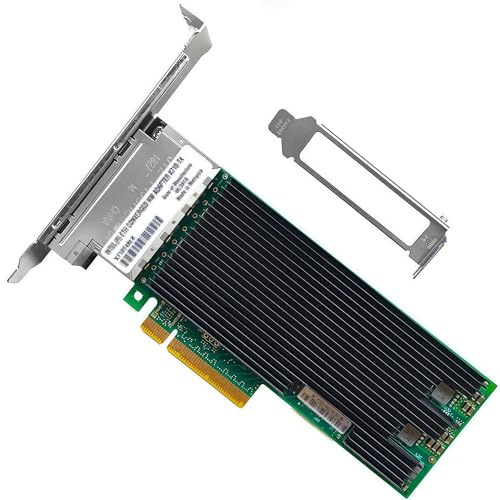 Tarjeta de red RJ45 de 10 GbE compatible con tarjeta Ethernet PCIe X710-T4, 4 puertos 10GBASE-T RJ45, PCIe 3.0 x8, SR-IOV VXLAN/Geneve Jumbo Frames PXE iSCSI PCI adaptador de red