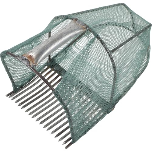 DECHOUS Recolector de Frutas Ergonómico con Mango Herramienta Ligera para Recoger Arándanos y Pequeñas Frutas con Dientes y Cesta Integrada para Jardín y Huerto