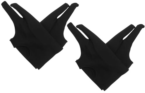 HEALSOPTHY 4pcs Two-finger Artist Drawing Gloves for Tablet Screen Drawing Glove Sweat Smear Resistant Mittens Smooth Gliding Sketching Mitts for Graphic Digital Art Calligraphy