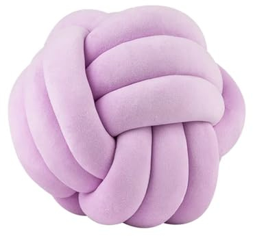 XIUsheUA Cuscino annodato a mano Cuscino da divano, cuscino comodino, lancio con palline annodate intrecciate a mano, colore unito(Purple,28x28cm)