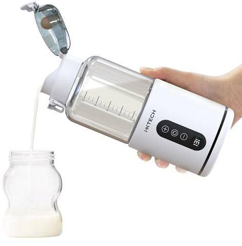 IXTECH Portable Water Warmer for Travel, Instant Breastmilk, Baby Formula, Water, Portable Bottle Warmer, 10., Ounces with Adjustable Temperature Control, Rechargeable and Wireless.
