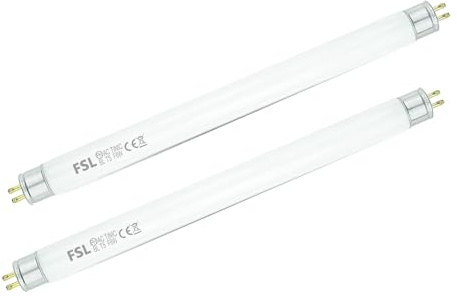 GKT FSL BL T5 F6W Tubos de Repuesto para Lámpara Antimosquitos, 22.6 cm, Tubos UV de 365 nm Compatibles con lámparas antimosquitos/moscas/antiparasitos de 12W (paquete de 2 unidades)