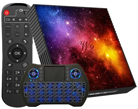 Android TV-box 4 GB RAM, 64 GB ROM, 4K UHD Smart fyrkärnig TV-box - stöder 2,4 G/5G Dual Band Wi-FI, Bluetooth, HDMI, USB, inklusive ett trådlöst minitangentbord