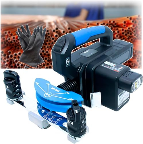 KJZQXYX Kit piegatubi idraulico elettrico, 1/4-7/8, set di attrezzi per piegatubi in rame, curvatura a 90°, kit piegatubi idraulico, con 7 matrici