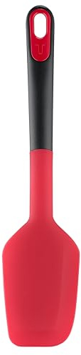Tefal Ingenio+ Teigschaber, spülmaschinengeeignet, flexible Antihaft-Kante | Kuchenheber und Tortenheber, hitzebeständig bis 250 °C, glasfaserverstärktes Nylon, schwarz/rot, K19842