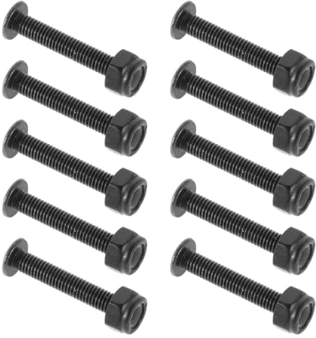 FRCOLOR 10 Pièces Vis de Skateboard Noires Kit de Vis pour Planche de Surf Acier M5 X 31mm pour Bridges et Decks Réparations et Remplacements