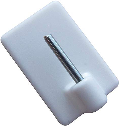 rewagi – 100 Stück Klebehaken für Cafehausstange, Scheibengardinenstange,Bistro-Gardinenstange – Farbe: weiß