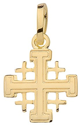 Jerusalem Kreuz Anhänger/Kettenanhänger aus 585 Echt Gold 14 Karat