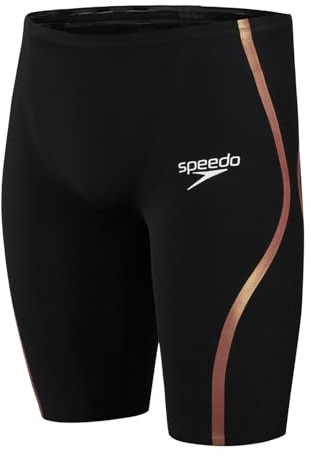 Speedo Fastskin LZR Pure Intent High Waist Jammer Am Costume da Bagno da Gara da Uomo, Uomo, 8-11977D168, Nero/Oro Rosa/Bianco, 22