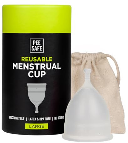 PEESAFE Menstruationstasse für Frauen | auslaufsicher | geruchlos | medizinisches Silikon | wiederverwendbar menstrual cup | Periodentasse | Menstruationskappe, Größe L