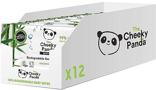 The Cheeky Panda Bamboo Biodegradable Baby Wipes Multipack | 99% Purified Water, Suitable for Sensitive Skin | Dermatologically Tested