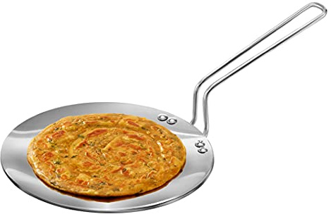Hawkins Tri-Ply Stainless Steel Induction Compatible Tava, Diameter 22 cm, Thickness 3.5 mm, Silver (SSTV22)