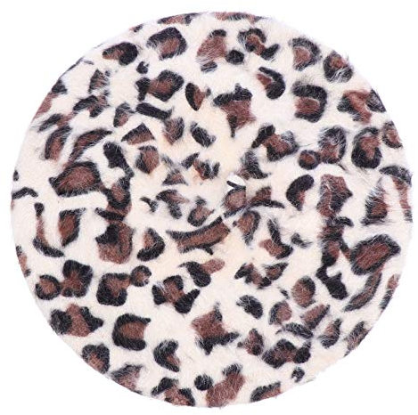PRETYZOOM Leopard Baskenmütze Hut Wolle Französisch Baskenmütze Kappe Maler Hut Schön Zart für Mütze Hut Outdoor Wintermütze Mode Mädchen Hut (Weiß)