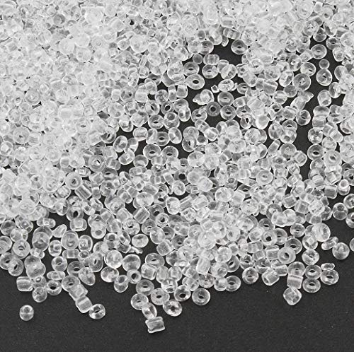 Perlin Rocailles Glasperlen Indianerperlen Saatperlen Pony Perlen 2mm 11/0 Seed Beads 6500 Stk, (Weiß)
