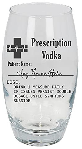Always Looking Good Personalised Engraved Vodka Highball Glass Prescription Vodka Novelty Funny Birthday Gift (Empty Glass, Large Tondo)