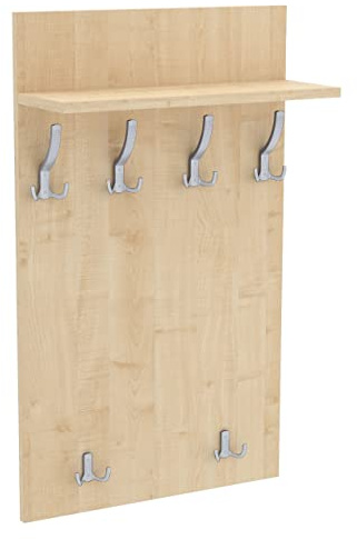 AKKE 100x60 | MAXI Garderobenpaneel Wandgarderobe Garderobe Wandpaneel Kleiderstange ALUMINIUM | AHORN