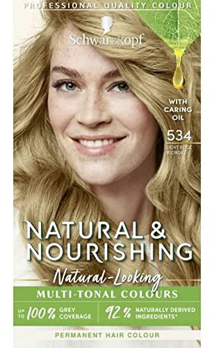 Schwarzkopf Natural & Nourishing 534 Light Beige Blonde Permanent Blonde Hair Dye Vegan