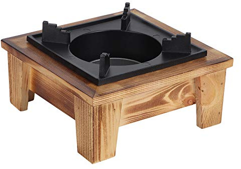Jerliflyer Cuisinière à Alcool Intérieur Extérieur, Réchaud à Alcool Portable, 18.5 x 18.5 x 8cm, Sans Fumée Barbecue de Table, Camping Réchaud Alcool, pour Grillades Soupe Cocotte Bouilloire