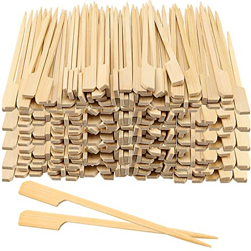 SINJEUN 1000 PCS 12 cm Brochetas de paletas de bambú, brochetas de hamburguesas de paletas de madera, palitos de madera brochetas de barbaco