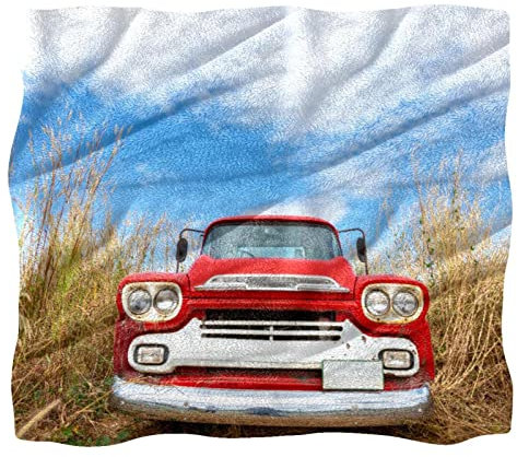 Fleece-Überwurfdecke für Couch, Sofa oder Bett, gemütliche, weiche Decken, Auto, blauer Himmel
