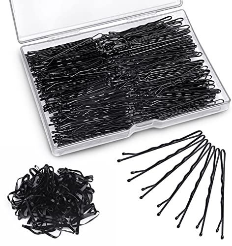 300 Stück Haarnadeln Set, Bobby Pins mit Haargummis, Sehr Stabil Hochsteckfrisuren Zubehör, Metall Frisuren Zubehör, Haarnadeln Hochzei Haarklemmen für Damen Mädchen Kinder Friseursalon -Schwarz